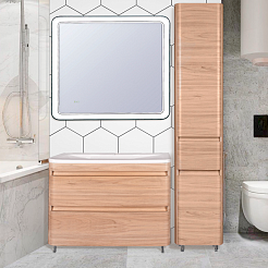 Style Line Мебель для ванной напольная Атлантика 100, Люкс ясень перламутр, PLUS – фотография-5